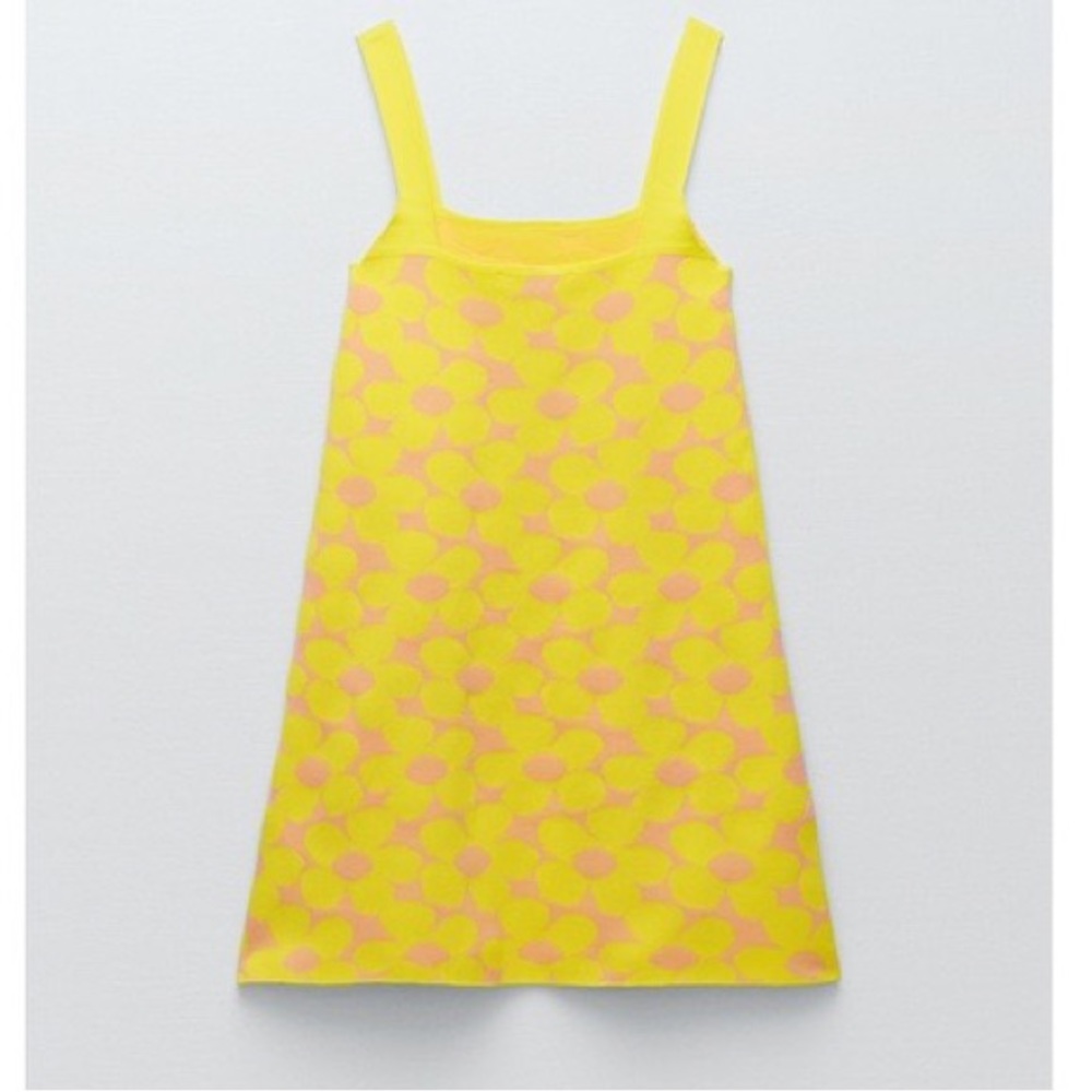 Zara Yellow and Pink Floral Mini Dress